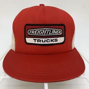 Vintage Freightliner Trucks Mesh Back Trucker Snapback Hat USA‎ Red Tonkin